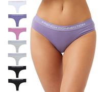 French Connection Cotton Thongs For Women - Pack of 7 Ladies Thongs - Soft, Stretchable, and Comfortable Knickers (Medium)