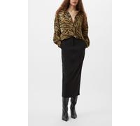 French Connection Damasco Adeline Print Tuck Shi Golden Olive Khaki size 8 | Button-Down Shirts Outlet | Women | Yellow 8