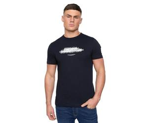 French Connection Double Logo Crew Neck Relaxed Fit T-Shirt Marine/White M