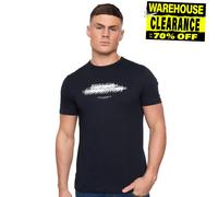 French Connection Double Mens Designer Fashion Crew Tee Casual T-Shirt Black