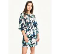 French Connection Dreda Print Flare Womens Dress - Utility Blue Multi - UK8 EU36 US4