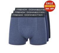 French Connection FC15 3pk Casual Boxer Shorts Comfort Underwear Blue Navy