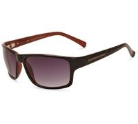 French Connection FCU591 Rectangle Men's Sunglasses Black/Brown One Size