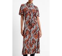 French Connection Felicity Lizzy Ss Tie Wst Dres Flame Orange Multi size 8 | Shirt Dresses Outlet | Women 8