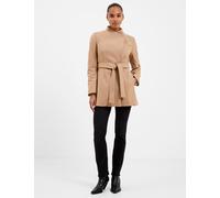 French Connection female Wool Blend Belted Wrap Coat - 12 - Brown, Black,Brown