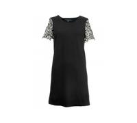 French Connection Flaga Floral Lace Short Sleeve Round Neck Tunic - Black/ Summer White - 10