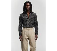 French Connection Floral Cut Long Sleeve Shirt Black/stone size S | Formal Shirts Outlet | Men | Black