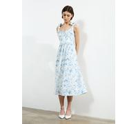 French Connection Floral Print Crepe Bow-tie Sleeveless A-line Midi Dress, Multi, Size 16, Women Print