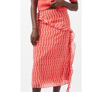 French Connection Frances Crinkle Midi Wrap Skir Cayenne Red/white size 6 | Midi Skirts Outlet | Women | Red 6