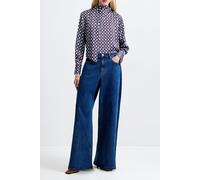 French Connection Gloria Dolly Ls Scarf Blouse Blueberry Multi size XS | Longsleeves Outlet | Women | Blue XS
