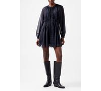 French Connection Grace Artemis Ls Ruffle Dress Blackout/chrome Blue size 8 | Mini Dresses Outlet | Women | Black 8