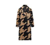 French Connection Houndstooth Double Breasted Longline Coat Black Mix