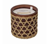 French Connection Woven Rattan Black Cherry & Cedarwood Candle - Long-Lasting Luxury Gift in Brown French Connection Brown