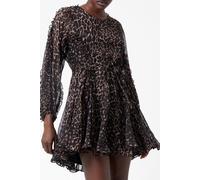 French Connection Leopard Ruffle Dress Brown Leopard size 12 | Mini Dresses Outlet | Women | Brown 12