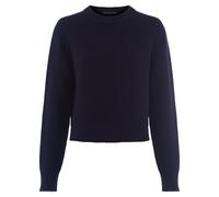 French Connection Lilly Mozart Crew Neck White Ribbed Cotton Jumper - SMALL, UTILBLUE