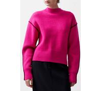 French Connection Lorena L/s High Nk Jumper Lum Pink/bkd Cherry size XS | Knitted Sweaters Outlet | Women | Pink XS