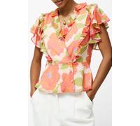 French Connection Louisa Hallie Crinkle Blouse Orange Multi size 10 | Blouses Outlet | Women 10