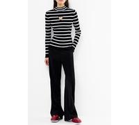 French Connection Melrose Ls Heart Cut Out Jumpe Black/porcelain Crea size M | Longsleeves Outlet | Women | Black M