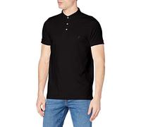 French Connection Men's Basic Sneezy Polo T-Shirt, Black (Black/Gunmetal 1), Small