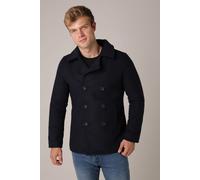 French Connection Men's Double Breasted Funnel Pea Coat in Navy | Size: 2XL French Connection Navy 2XL