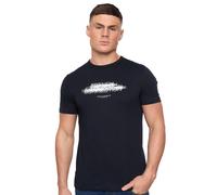 French Connection Mens Double T-Shirt Marine/White - Black - Size Small