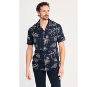 French Connection Mens Navy Floral Print Short Sleeve Shirt - Size 2XL