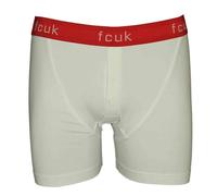 French Connection MENS NEW 2 BUTTON BOXERS IN WHITE-RED & WHITE-GREEN COLOURS (XL, Red-White)