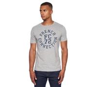 French Connection Mens Premium Half Sleeve Crew Neck T-Shirt with Letter Print Logo Design(S,Hodges Grey Marl)