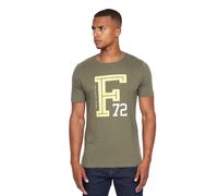 French Connection Mens Premium Half Sleeve Crew Neck T-Shirt with Letter Print Logo Design(XL,Faction Olive)