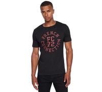 French Connection Mens Premium Half Sleeve Crew Neck T-Shirt with Letter Print Logo Design(XL,Hodges Black)