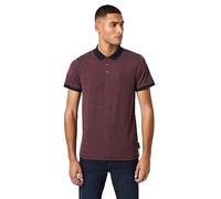 French Connection Men's Short Sleeve Polo Shirt T-Shirt Tee Top Bordeaux/Navy L, Bordeaux/Navy