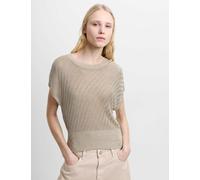French Connection Metallic Textured Crew Neck Knitted Top Gold