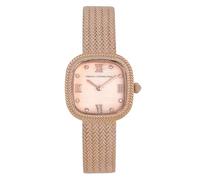 French Connection Mop Round Dial with Stainless Steel Mesh Strap Watch - for Womens, Gold, Luxury