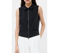 French Connection Morgan Tailored Waistcoat Black Winter White size 6 | Cardigans Outlet | Women | Black 6