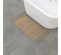 French Connection Nellore Bathroom Rugs | Woven and Beaded Bathroom Mats | Durable Non-Slip Bath Rugs | Thick BathMats for Bathroom and Shower Rugs | 20” x 38” | Taupe Grey
