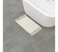 French Connection Nellore Bathroom Rugs, Woven and Beaded Bathroom Mats, Durable Non-Slip Bath Rugs, Thick BathMats for Bathroom and Shower Rugs, 17" x 28", Ivory