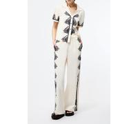 French Connection Nola Alexis Printed Trouser Cream/black size M | Wide Pants Outlet | Women | White M