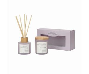 French Connection Orchid Petal 130G Candle And 100Ml Reed Diffuser Gift Set Pastel Range
