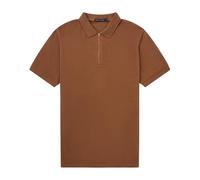 French Connection Ottoman Zip Polo Shirt-Sepia Tint-X-Large