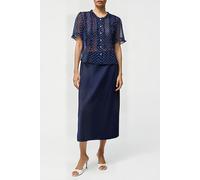 French Connection Polka Dot Short Sleeve Ruffle Top Sz18 Midnight/summer size 6 | Blouses Outlet | Women 6