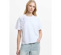 French Connection Pure Cotton Crepe Ruffle T-Shirt White
