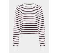 French Connection Pure Cotton Striped Crew Neck Jumper White Mix