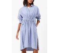 French Connection Women's Rhodes Sustainable Pop Stripe Shirt Dress Casual, Linen White/Marine, S