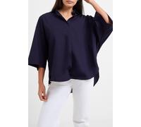 French Connection Rhodes Poplin Ss Popover Marine size S | Button-Down Shirts Outlet | Women S