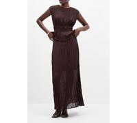 French Connection Saylor Pleated Overlay Skirt Bitter Chocolate size 12 | Maxi Skirts Outlet | Women | Brown 12