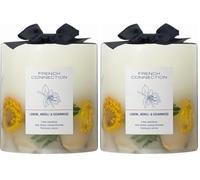 French Connection Scented Candle Botanical Pillar Candle | Aromatherapy Candles Gifts for Women & Men- (660g/50hr) Burn Time | Long-Lasting Large Candle Housewarming Gift (Lemon & Cedarwood)
