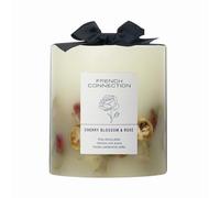 French Connection Scented Candle Botanical Pillar Candle | Aromatherapy Candles Gifts for Women & Men- (660g/50hr) Burn Time | Long-Lasting Large Candle Housewarming Gift (Cherry Blossom & Rose)
