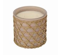 French Connection Scented Candle | Shea Butter Wax | Frosted Glass Jar | Round Shape | (Large, Bergamot & Jasmine Scent)