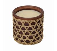 French Connection Scented Jar Candle | Woven Rattan Design | Black Cherry & Cedarwood Home Fragrance | Long-Lasting Luxury Gift | Large