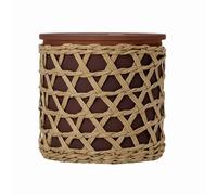 French Connection Scented Jar Candle | Woven Rattan Design | Black Cherry & Cedarwood Home Fragrance | Long-Lasting Luxury Gift | Large